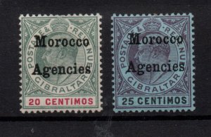 Morocco Agencies KEVII 20c SG19 & 25c SG20 mint MH WS36641