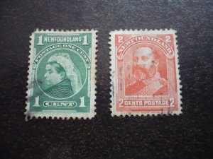 Stamps - Newfoundland - Scott# 80,82 - Used Part Set of 2 Stamps