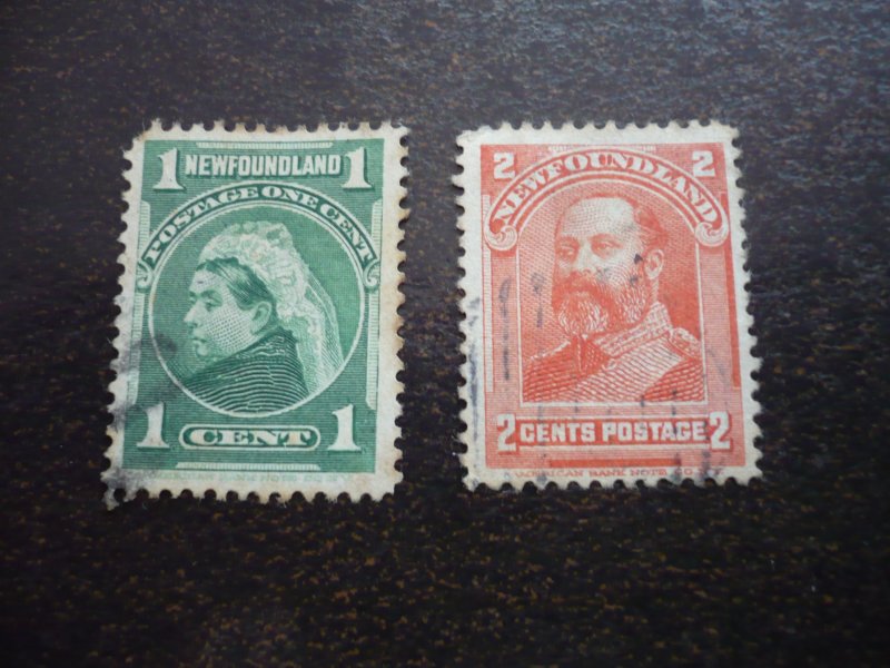 Stamps - Newfoundland - Scott# 80,82 - Used Part Set of 2 Stamps