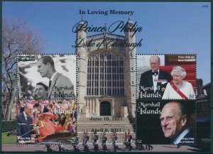 Marshall Islands 2021 MNH Royalty Stamps Prince Philip Duke of Edinburgh 4v M/S