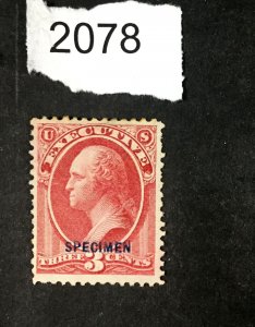 MOMEN: US STAMPS #O12S SPECIMEN $68 LOT #2078