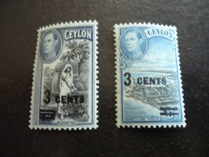 Stamps - Ceylon - Scott# 290-291 - Mint Never Hinged Set of 2 Stamps