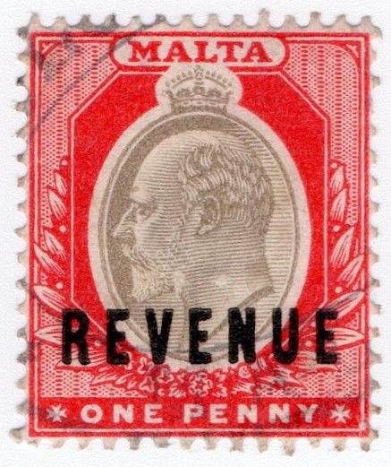 (I.B) Malta Revenue : Duty Stamp 1d