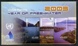 ZAMBIA - 2005 - Int Year of Freshwater - Perf 4v Set - Mint Never Hinged