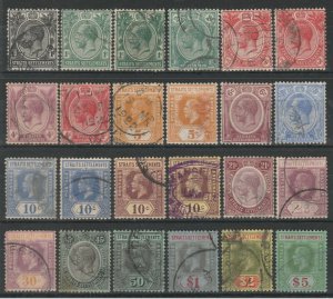 Malaya Singapore 1912-23 Straits Settlements KGV 24V USED MCCA SG#193-212 M2500