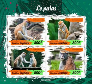 Togo 2019 MNH Wild Animals Stamps Monkeys Common Patas Monkey 4v M/S