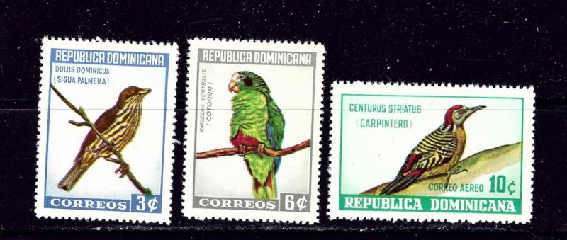 Dominican Republic 596-98 and C134 MH 1964 Birds