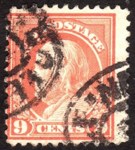 1917, US 9c, Franklin, Used, Sc 509