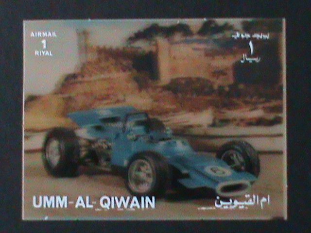 ​UMM AL QIWAIN-FAMOUS FORMULAR RACE CAR-MNH 3-D-RARE S/S-VF-HARD TO FIND