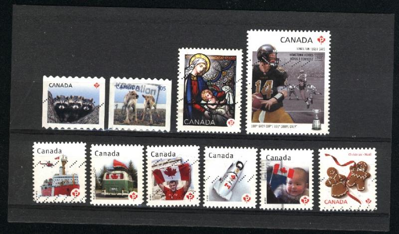 Canada #2499-2503, 2506, 2507, 2574, 2582, 2583  u  2012  PD