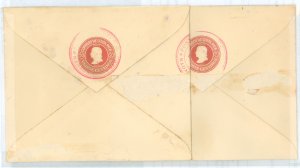 Costa Rica U 1920? Archives. Pair of 20cent Reg. Env. EX Madagascar Archives