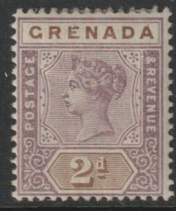 Grenada Sc# 41 QV 1895 - 1899 MLH 2 pence issue CV $47.50