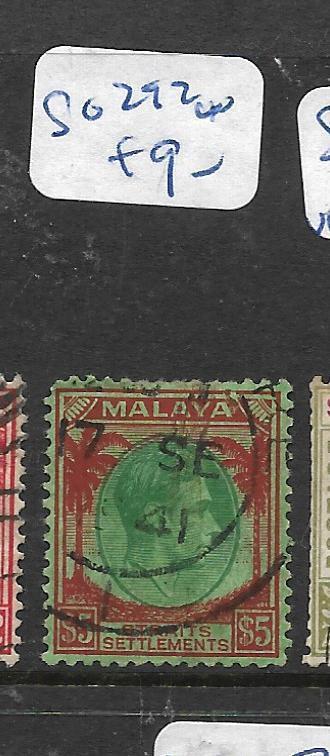 MALAYA STRAITS SETTLEMENTS  (P2605B) KGVI  $5.00  SG 292   VFU