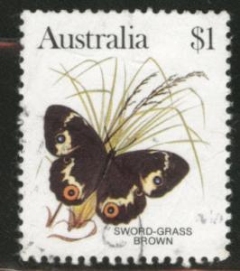 Australia Scott 880 Used Butterfly 1$ Butterfly stamp 1983