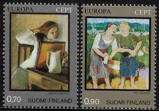 Finland #572-3 MNH Set - Europa - Paintings