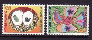 United Nations New York-Sc#686-7- id8-unused NH set-Plea for Peace-Birds-1996-