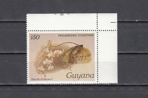 Guyana, Scott cat. 1075. Orchid value 150.