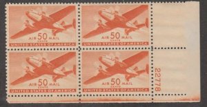 U.S. Scott #C31 Airmail Stamp - Mint NH Plate Block