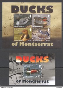 2012 Montserrat Ducks Birds #1599-02+Bl140 Michel 17,5 Euro Mnh Fat029 