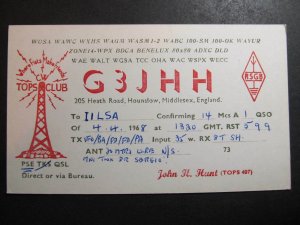 10398 Amateur Radio QSL Card MIDDLESEX ENGLAND