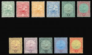 Grenada 1906 'Badge of the Colony' set complete MLH. SG 77-88.