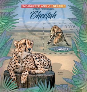 UGANDA - 2012 - Cheetahs - Perf Souv Sheet - Mint Never Hinged