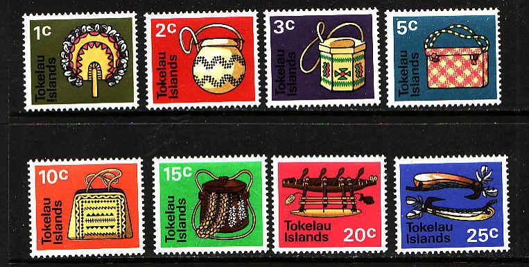 Tokelau-Sc#25-32-Unused NH set-Native Handicrafts-1971-