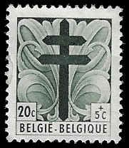 Belgium #B462 Used; 20c+5c Double Barred Cross (1948)