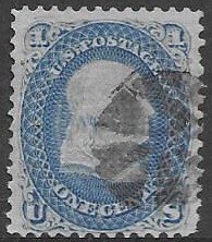 US 86   1867   1 cent   E GRILL    fine used