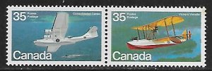 Canada # 846a - Airplanes Vickers & Consolidated - pair - MNH....{G3}