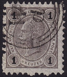 Austria - 1890 - Scott #51 - used - W1 d in 3-ring circle pmk