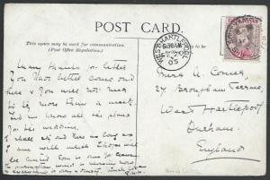 SIERRA LEONE 1905 postcard Barracks, Freetown - SOUTHAMPTON SHIP LETTER....56841