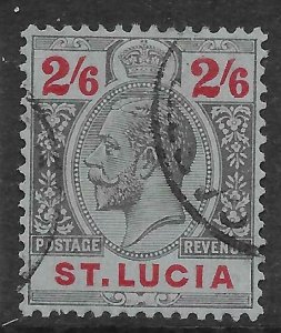 ST.LUCIA SG87 1912 2/6 BLACK & RED/BLUE FINE USED