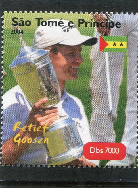 Sao Tome & principe 2004 GOLF Retief Goosen South African 1 Perforated Mint(NH)