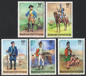 Thematic stamps central africa 1976 US REVOLUTION (UNIFORMS) 5 used