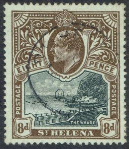 St. Helena 1903 KEVII el muelle 8D Usado 