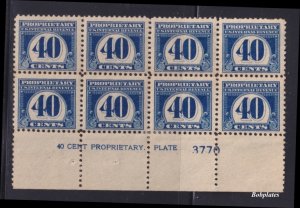 BOBPLATES #RB73 Proprietary Bottom Plate Block of 8 #3770 F-VF H *Scarce*