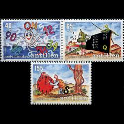 NETH.ANTILLES 1991 - Scott# B285-7 Literacy Set of 3 NH