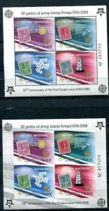 Montenegro 2 Souvenir  Sheets Perf+Imperf MNH 50 anniv of 1st Europa issue 8189
