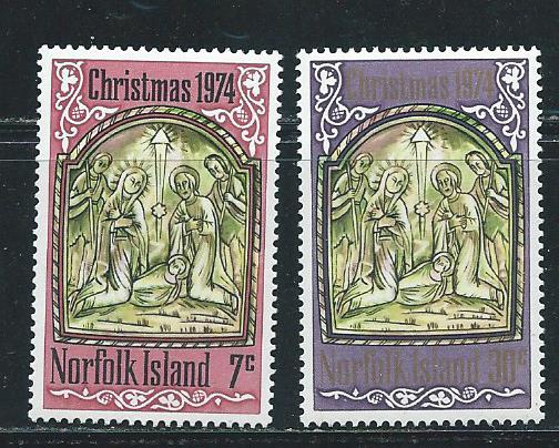 Norfolk Island 179-80 1974 Christmas set MNH