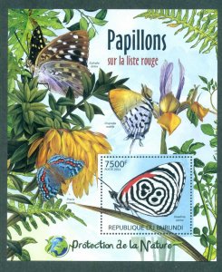 Burundi 2012 Insects, Butterfly, MS MUH BUR12410b