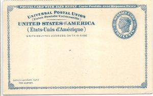 Scott# UY2 Folded US Postal Reply Card