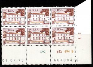 SOUTH AFRICA SG384 1975 CENTENARY OF GENOOTSKAP VAN REGTE AFRIKANERS BLOCK 6 MNH