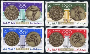 Ajman 341-344 Michel, MNH. Olympics Mexico-1968. Gold medal winners. Fencing,