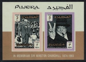 Fujeira Churchill Commemoration MS IMPERF 1966 MH SG#MS75 MI#Block 3B