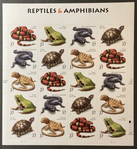 U.S. 2003 #3814-8 Sheet, Reptiles & Amphibians, MNH.