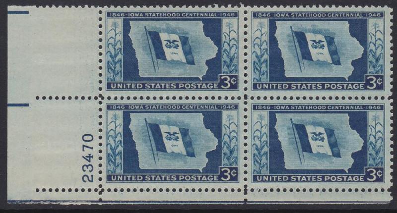 US 942 Iowa Statehood Plate Block MNH