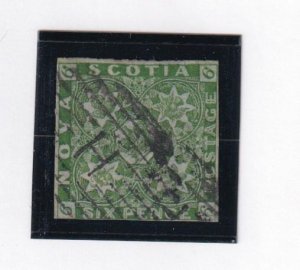 NOVA SCOTIA # 4 NUMERAL DUPLEX? 6p IMPERF CAT VALUE $900