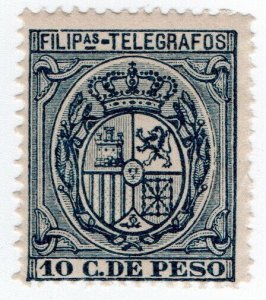 (I.B) Philippines Telegraphs : 10c Dark Blue (1894)