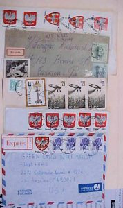 POLAND  5 DIFF. EXPRESS COVERS AFTER 1949 TO USA